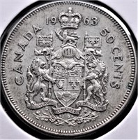 1963 CANADA SILVER 50 C  XF