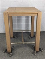 Solid Wood Bar Height Table W/ Metal Reinforcement