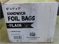 6"x1"x7" sandwich foil bags.
