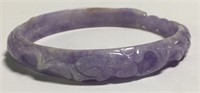 Chinese Carved Lavender Jade Bangle Bracelet