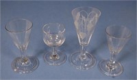 Four various Georgian wine glasses