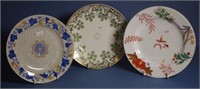 Three various antique Spode side plates