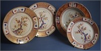 Four matching Spode hand painted floral plates