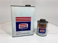 2 x Ampol Oil Tins - Gallon & GT Pint
