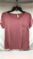 R4) LADIES ROSE COLORED SHIRT, SIZE MEDIUM