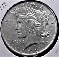 1922 PEACE DOLLAR AU