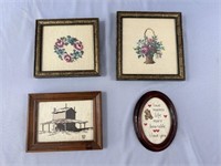 4 Counted Cross-stitch Pictures