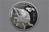 5ozt Silver .999 Year of the Monkey Round