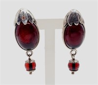 NYC Valerio 888, Sterling Silver Amber Earrings