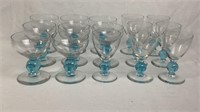 15 Contour Cerulean Blue Wine & Cocktail Glasses