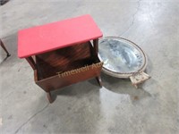 Early mirror and magazine rack table