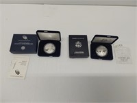 (2) US MInt silver Eagle proofs