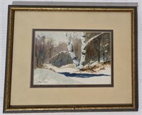 (E) Watercolor painting by Lew Simpler, 12"x20".