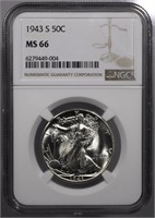 1943-S Walking Liberty Half Dollar 50C NGC MS66