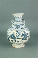 Chinese Ming Style Blue and White Porcelain Vase
