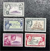(5) 1940 British Pitcairn Islands (Edward) Stamps