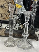 2 lead crystal candle stick holders