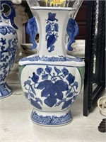 Blue floral flower vase