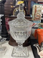 Heavy lead crystal candy dish with lid