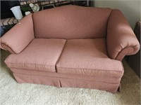 Love Seat Sofa, rust color upholstery