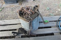 GALV BUCKET FULL OF HARNESS LEATHER,BUCKLES, ETC