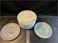 ZZ Federal Glass Moonglow Iridescent Plates