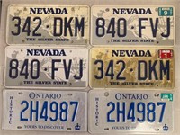 Nevada & Ontario Historic License Plates