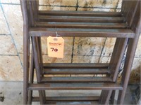 Lot 70  17’ Straight Ladder and 8’ Wooden Ladder.