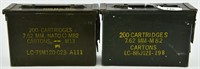 Lot of 2 Heavy Duty Metal Military Ammo Cans