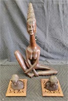 Vintage African carved wood figures