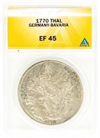 Coin Rare 1770 Patrona Bavaria-Germany-ANACS-EF45