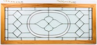 Large Framed Clear Beveled Cut Glass Window Panel