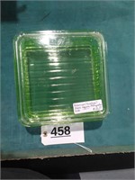 Uranium Vaseline Glass Square Refrigerator Dish