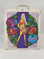 VINTAGE MATTEL BARBIE CASE W/ MODERN DOLLS