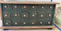 Green Wooden Spice Cabinet 26x12x13"