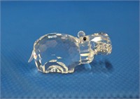 Swarovski crystal hippo figure, 2.75 X 1.5"H