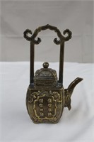 Brass ceremonial teapot, 4 X 7"H