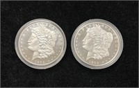 2 Proof Replicas of 1893 O Morgan Dollars