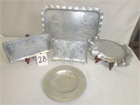 Hammered Aluminum Dishes