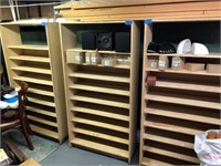 Three Plywood shelves or bookcases