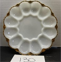 1970’s Anchor Hocking White Milk Glass Deviled