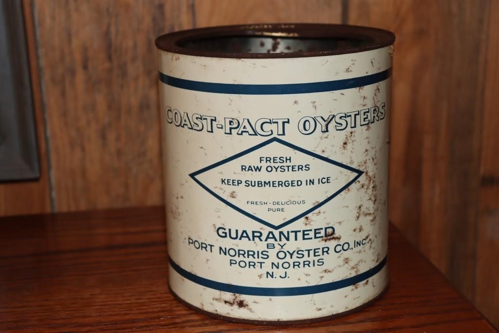 Coastpact Oysters gallon can Port Norris Oyster
