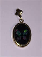 14KT GOLD BUTTERFLY PENDANT MATCHES EARRINGS IN PR