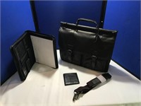 Black Rivet Briefcase, Wilson Leather Portfolio &