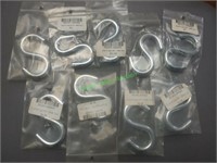 9 New/Unused 3/8" S Hooks