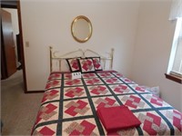 Brass Bed Set w/Quilt and Mirror
