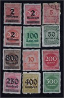 Germany Hyperinflation Stamps; Philatelic Postal