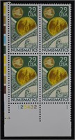 Coin Collecting Stamps Plate Block; Mint State