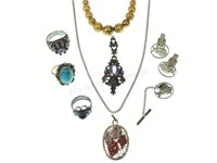 Sterling Silver Jewelry, Amethyst & Garnet