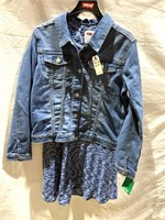 Levi’s Girls 2 Piece Dress And Denim Jacket Xl 14